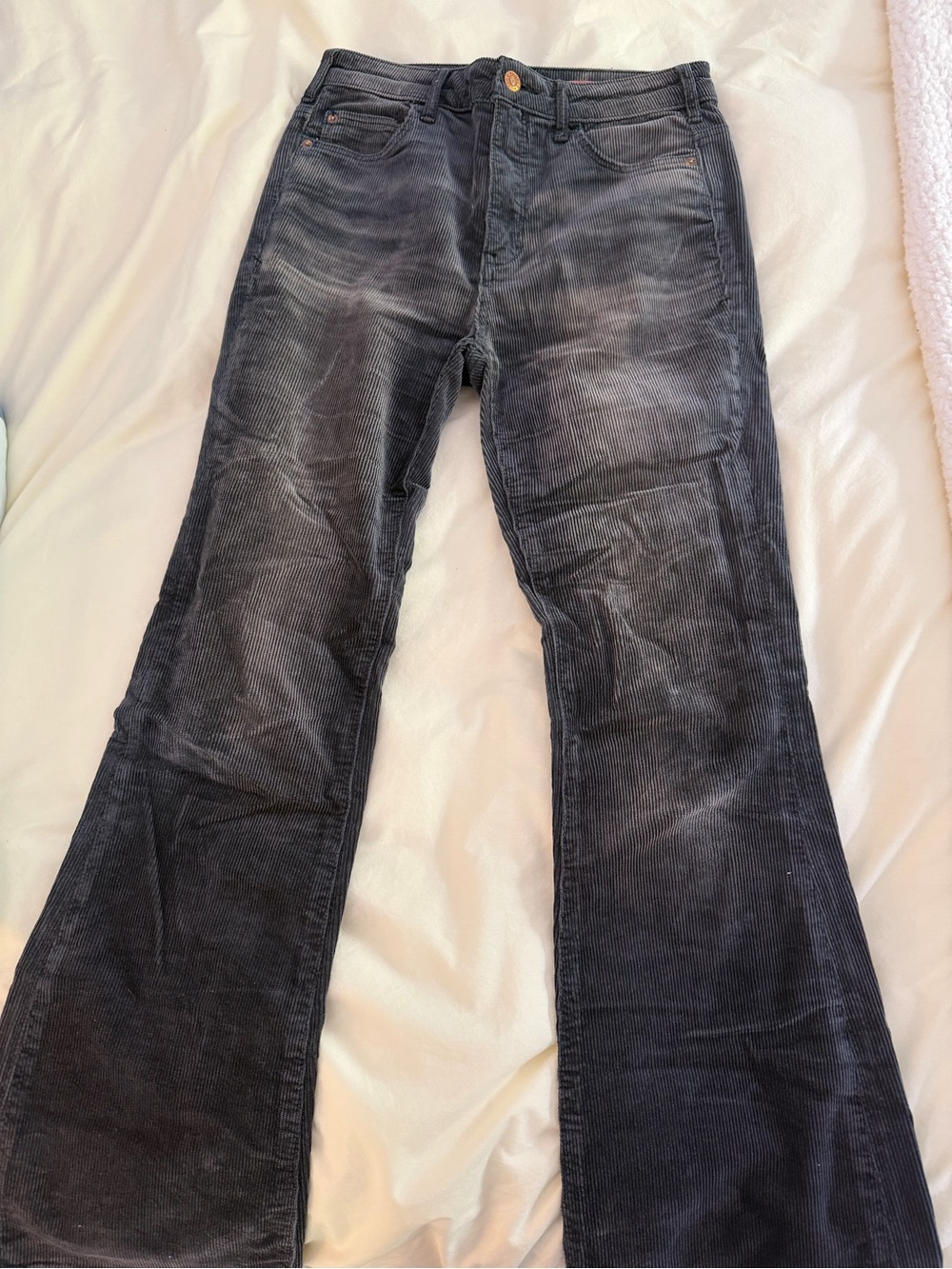 Anthropologie Faded Navy Blue Midrise Corduroy Boot-Cut Jeans